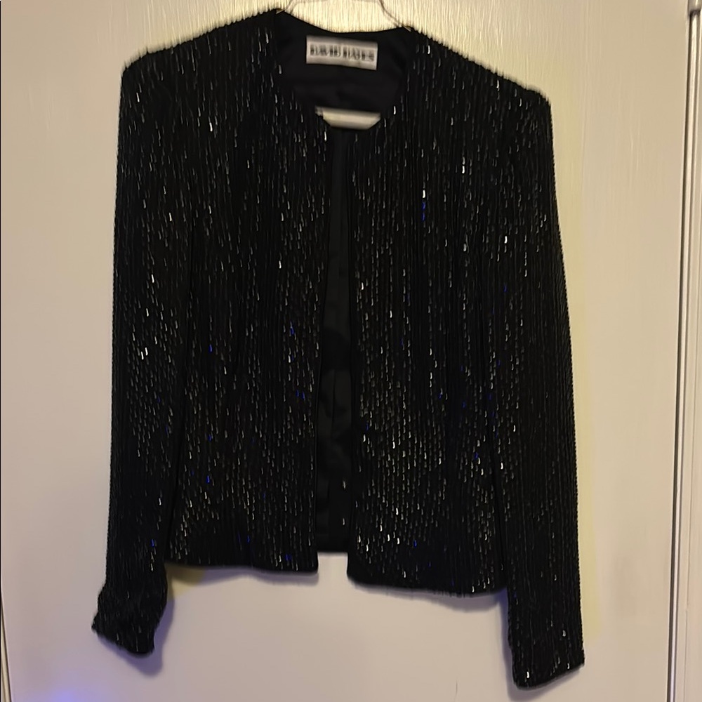 Elegant Black Sequin Jacket